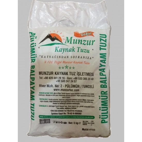 Munzur Doğal Kaynak Tuzu 5 Kg